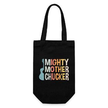 Mighty Mother Chucker on Ukulele bunt - Geschenkbeutel für Flaschen - Schwarz - Vorne