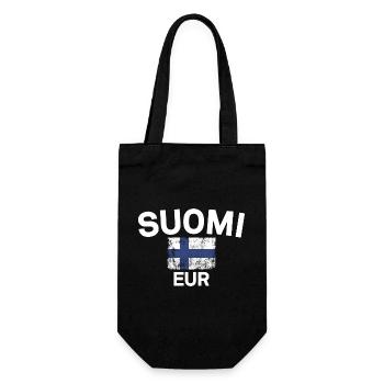 Finnish Flag Grunge: Suomi EUR - Gift Bag for Bottles - black - Front