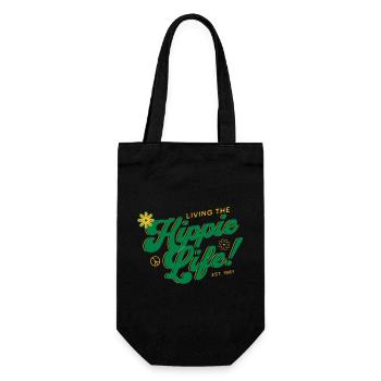 Hippie Life - Geschenkbeutel für Flaschen - Schwarz - Vorne