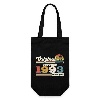 30th Birthday October Vintage 1993 Vintage - Gift Bag for Bottles - black - Front