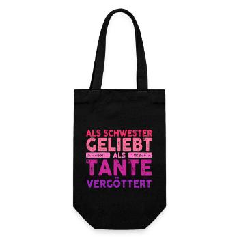 Als Schwester Geliebt Als Tante Vergöttert - Geschenkbeutel für Flaschen - Schwarz - Vorne