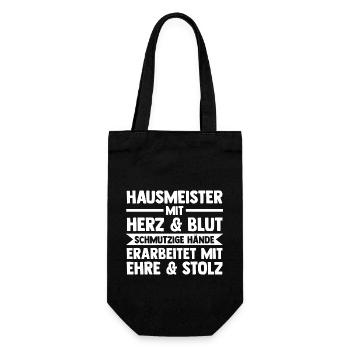 Hauswart Haustechniker Hausmeister - Geschenkbeutel für Flaschen - Schwarz - Vorne