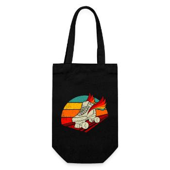 Retro Rollschuhe Vintage - Geschenkbeutel für Flaschen - Schwarz - Vorne