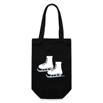 schlittschuhe 2 - Geschenkbeutel für Flaschen - Schwarz - Vorne