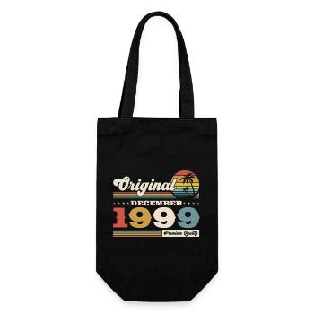 24th Birthday Original December Vintage 1999 - Gift Bag for Bottles - black - Front