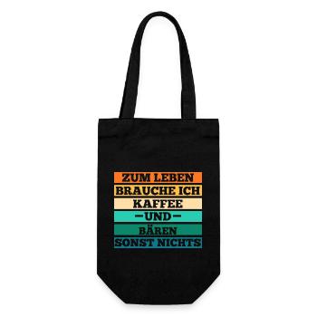 Kaffee Braunbär Bär - Geschenkbeutel für Flaschen - Schwarz - Vorne