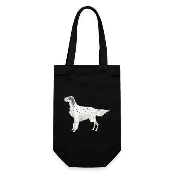 English Setter Lustige Hunde - Geschenkbeutel für Flaschen - Schwarz - Vorne
