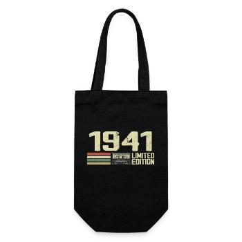 Jahrgang 1941 - Jahrgang 1941 - 83. Retro-Geburtstag - Geschenkbeutel für Flaschen - Schwarz - Vorne