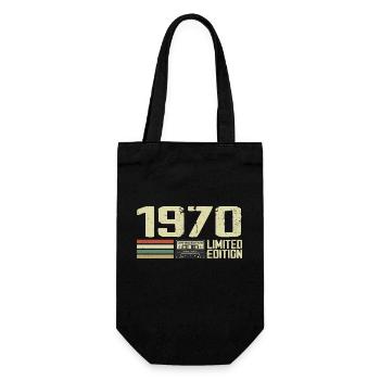 Jahrgang 1970 - Jahrgang 1970 - 54-jähriges Retro-Jubiläum - Geschenkbeutel für Flaschen - Schwarz - Vorne