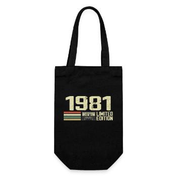 Jahrgang 1981 - Jahrgang 1981 - 43. Retro-Jubiläum - Geschenkbeutel für Flaschen - Schwarz - Vorne
