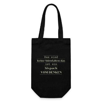 witziger spruch sixpack - Geschenkbeutel für Flaschen - Schwarz - Vorne