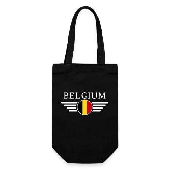 Belgien T-Shirt: Mode & Pralinen, pure Eleganz - Geschenkbeutel für Flaschen - Schwarz - Vorne
