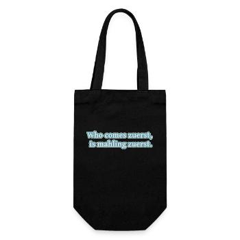 who comes first - Gift Bag for Bottles - black - Front