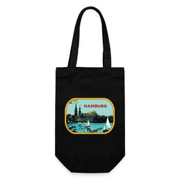 Hambourg fluvial : Illustration de Voiliers - Sac à bouteille - noir - Devant
