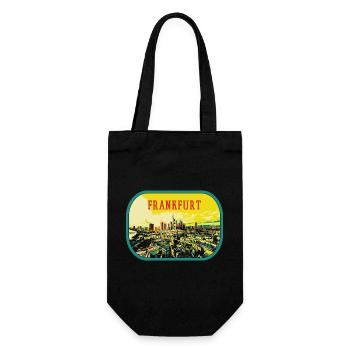 Colorful panoramic view of the city of Frankfurt - Gift Bag for Bottles - black - Front