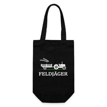 Traktor Feldjäger Dorfkind Bauernhof Landei - Geschenkbeutel für Flaschen - Schwarz - Vorne