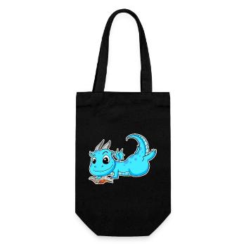 Drache Buch Lesen - Geschenkbeutel für Flaschen - Schwarz - Vorne