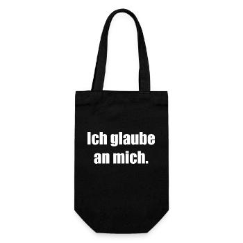 Ich glaube an mich - Geschenkbeutel für Flaschen - Schwarz - Vorne