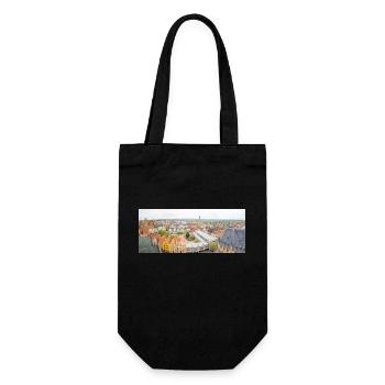 Altstadt Osnabrück Panoramablick von St. Marien - Geschenkbeutel für Flaschen - Schwarz - Vorne