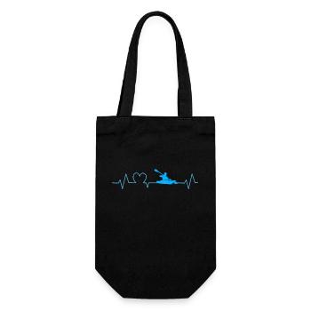 Kayak Heartbeat Gift for Kayaker - Gift Bag for Bottles - black - Front
