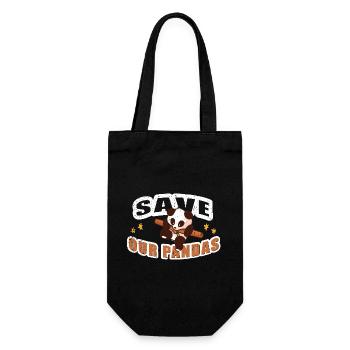 Save our Pandas - Gift Bag for Bottles - black - Front