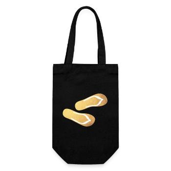 Latschen Flip Flops Gold Glamping Luxus Strand - Geschenkbeutel für Flaschen - Schwarz - Vorne