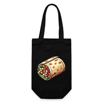 Burrito Pixel Icon - Gift Bag for Bottles - black - Front