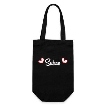 SWITZERLAND. HUMOR. COUNTRY. FLAG. GENEVA. LAUSANNE - Gift Bag for Bottles - black - Front