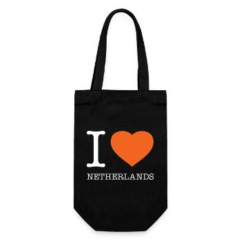 I LOVE NETHERLANDS - Geschenkbeutel für Flaschen - Schwarz - Vorne