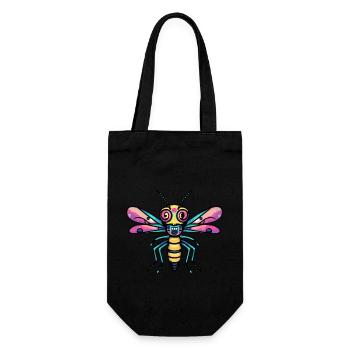 Libellule Halloween Bande dessinée drôle - Sac à bouteille - noir - Devant