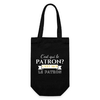 T-shirt c'est qui le patron C'est moi le patron! - Sac à bouteille - noir - Devant
