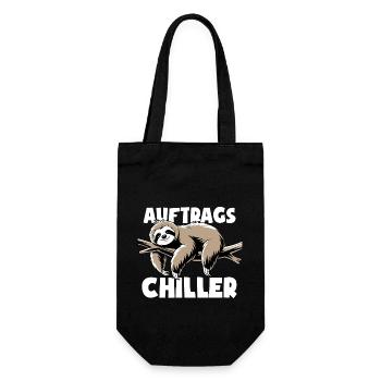 Faultier - Auftrags Chiller - Faulenzen Geschenk - Geschenkbeutel für Flaschen - Schwarz - Vorne