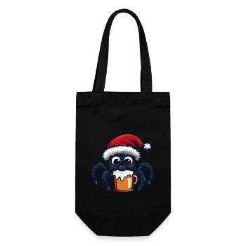 Spinne Tarantula Weihnachten Bier - Geschenkbeutel für Flaschen - Schwarz - Vorne