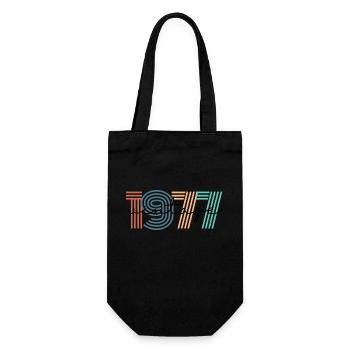 1977 Vintage Retro - Gift Bag for Bottles - black - Front