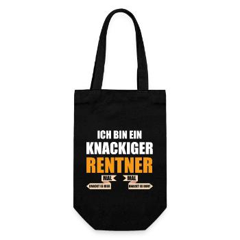 Ich bin ein knackiger Rentner lustige Rente Spruch - Geschenkbeutel für Flaschen - Schwarz - Vorne