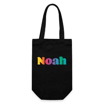 First name Noah Rainbow Gift - Gift Bag for Bottles - black - Front
