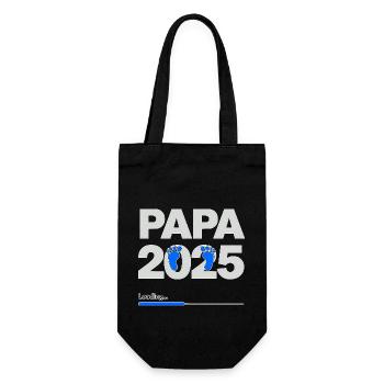 Papa 2025 Loading Väter Geschenk - Geschenkbeutel für Flaschen - Schwarz - Vorne