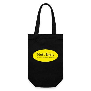 Nett hier, aber waren Sie schon mal in Telfs? - Geschenkbeutel für Flaschen - Schwarz - Vorne