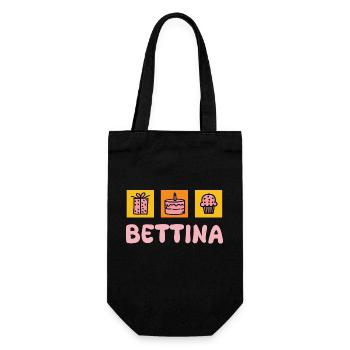 Vorname Bettina - Geschenkbeutel für Flaschen - Schwarz - Vorne