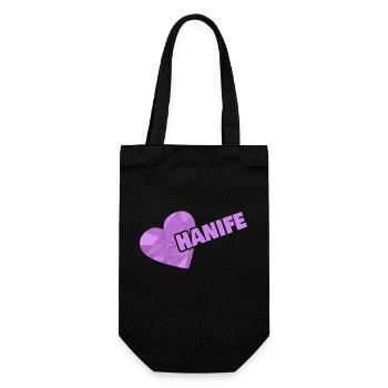 Geschenk für Hanife - Geschenkbeutel für Flaschen - Schwarz - Vorne