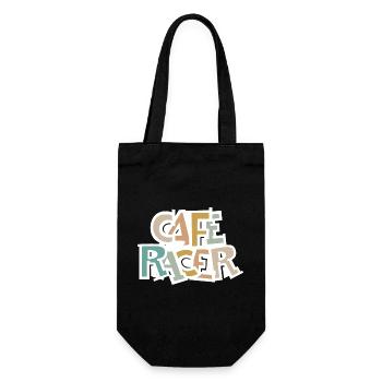 Caferacer retro Motorrad vintage Biker Symbol Logo - Geschenkbeutel für Flaschen - Schwarz - Vorne