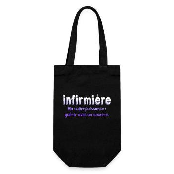 infirmière ma superpuissance humour - Sac à bouteille - noir - Devant