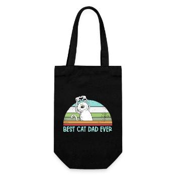 Best Cat Dad Cats Dad Vintage Cat Lover - Gift Bag for Bottles - black - Front