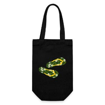 Slippers Daisies Flip Flops Camping Lawn - Gift Bag for Bottles - black - Front