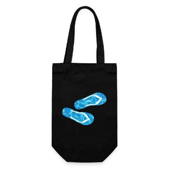 Slippers Pool Flip Flops Camping Water Holidays Fun - Gift Bag for Bottles - black - Front