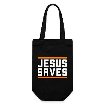 Jesus Rettet Christlich - Geschenkbeutel für Flaschen - Schwarz - Vorne