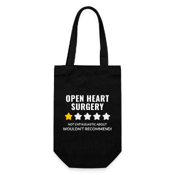 Minimalist Open Heart Surgery Illustration - Gift Bag for Bottles - black - Front