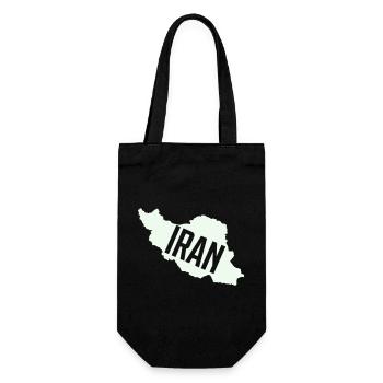 Iran Map Bold Typography - Gift Bag for Bottles - black - Front