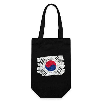 K-Wave Vibes Corée Drapeau Mosaïque Design - Sac à bouteille - noir - Devant