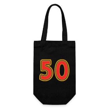 50. 50 JAHRE. 50-JÄHRIGES JUBILÄUM. 50-JÄHRIGES JUBILÄUM. - Geschenkbeutel für Flaschen - Schwarz - Vorne